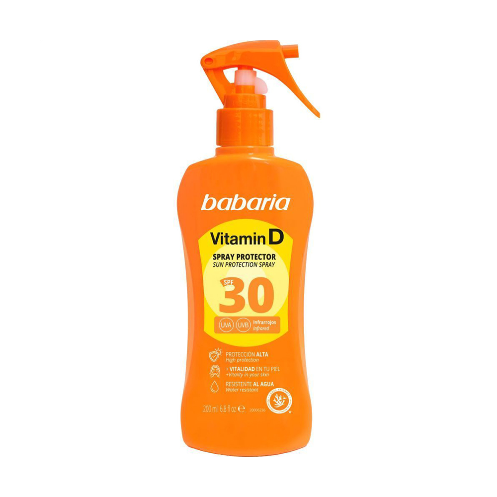 Сонцезахисний спрей для тіла Babaria Sun Protection Spray SPF 30 з вітаміном D, 200 мл